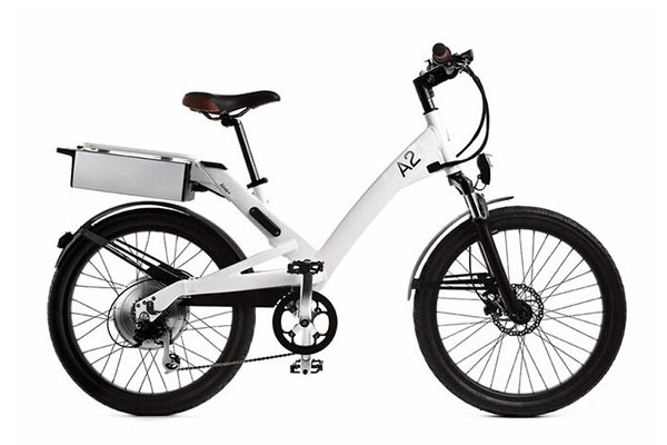 white e folding bike