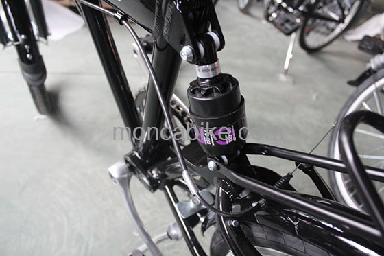 the suspension of the folding bike frame